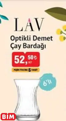 LAV OPTİKLİ DEMET  ÇAY BARDAĞI